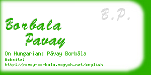 borbala pavay business card